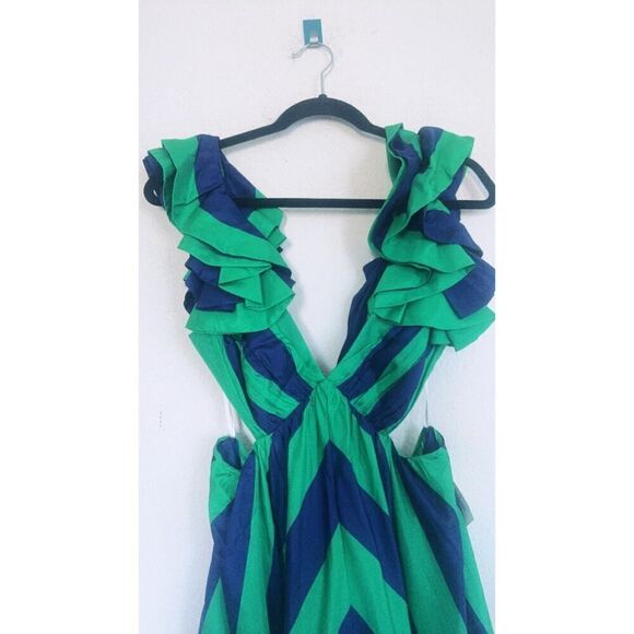 Zimmermann Tiggy Frill Shoulder silk Maxi Dress US6(Zimmermann 2) - Picture 7 of 16